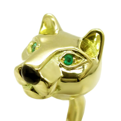 Carthttier Panthere Bamboo Vintage Yellow Gold Cufflinks