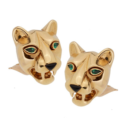 Carthttier Panthere Day Night 18k Gold Drop Earrings