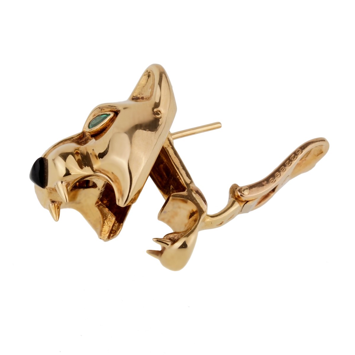 Carthttier Panthere Day Night 18k Gold Drop Earrings