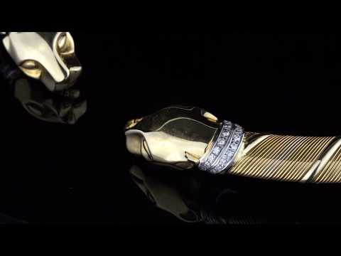 Carthttier Panthere Diamond Gold Choker Necklace