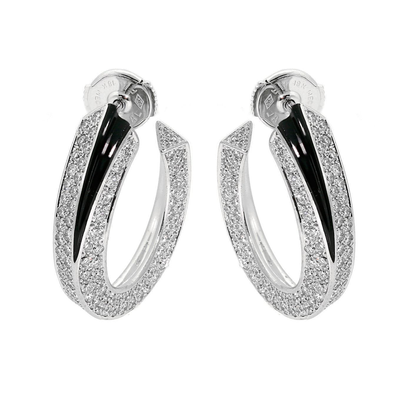 Carthttier Panthere Diamond Onyx Earrings