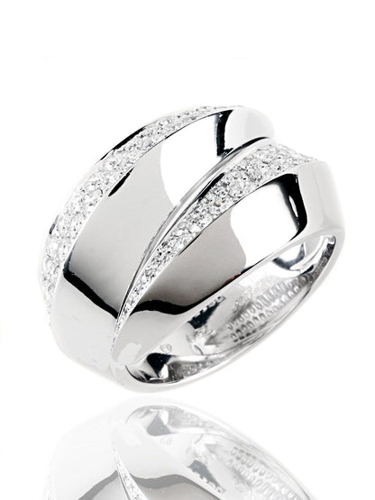 Carthttier Panthere Diamond Ring in 18k White Gold