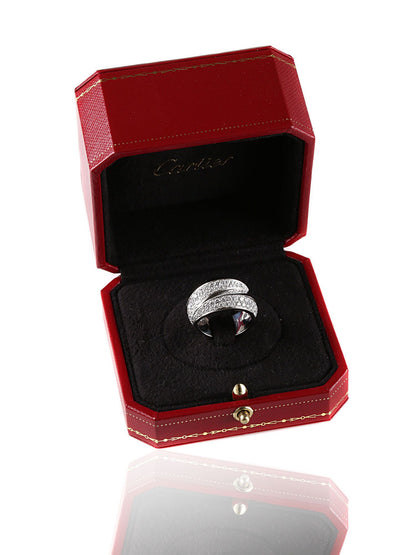 Carthttier Panthere Diamond Ring in 18k White Gold
