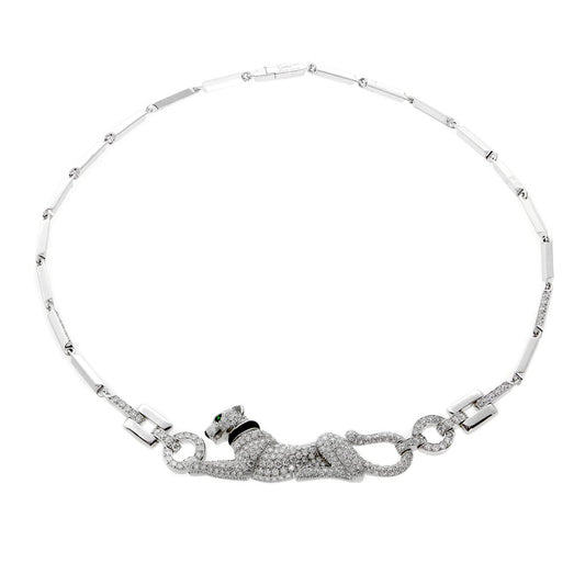 Carthttier Panthere Diamond White Gold Necklace