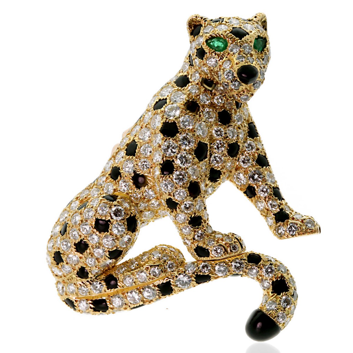 Carthttier Panthere Diamond Yellow Gold Brooch