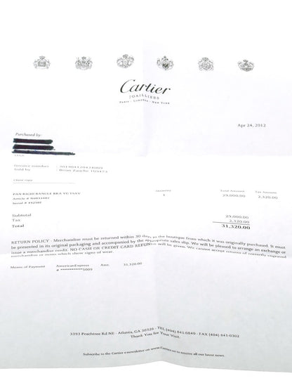 Carthttier Panthere Gold Bangle Bracelet