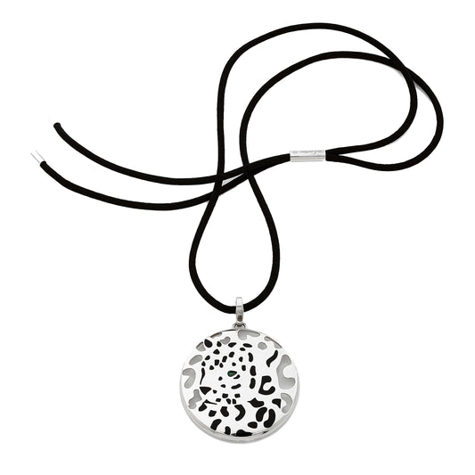 Carthttier Panthere Openwork 18k White Gold Pendant Necklace