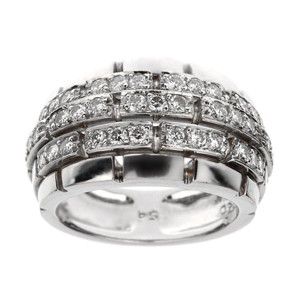 Carthttier Panthere Oriane Diamond 18k White Gold Cocktail Ring