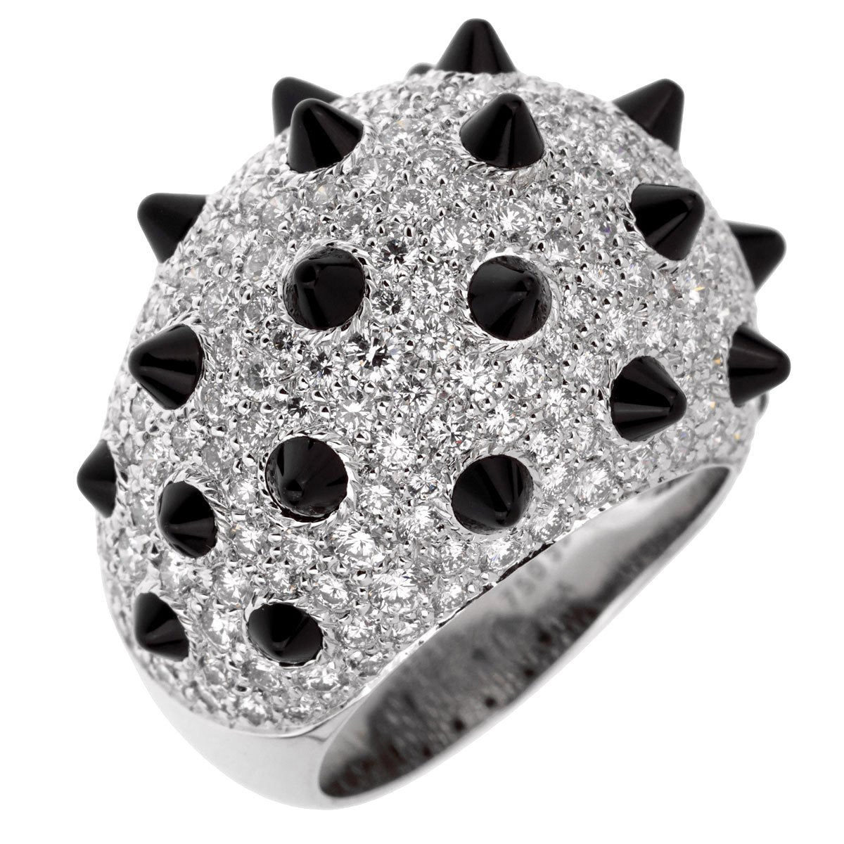 Carthttier Panthere de Carthttier Spike Diamond Onyx White Gold Ring
