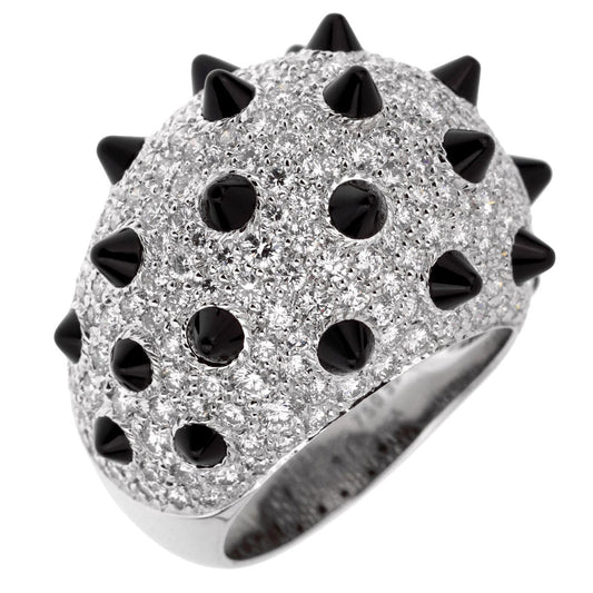 Carthttier Panthere de Carthttier Spike Diamond Onyx White Gold Ring