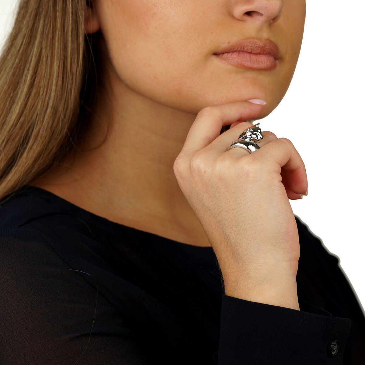 Carthttier Panthere White Gold Ladies Ring