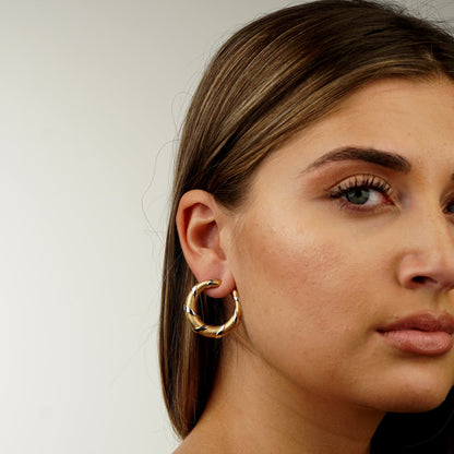 Carthttier Paris 18k Yellow & Yellow Gold Hoop Earrings