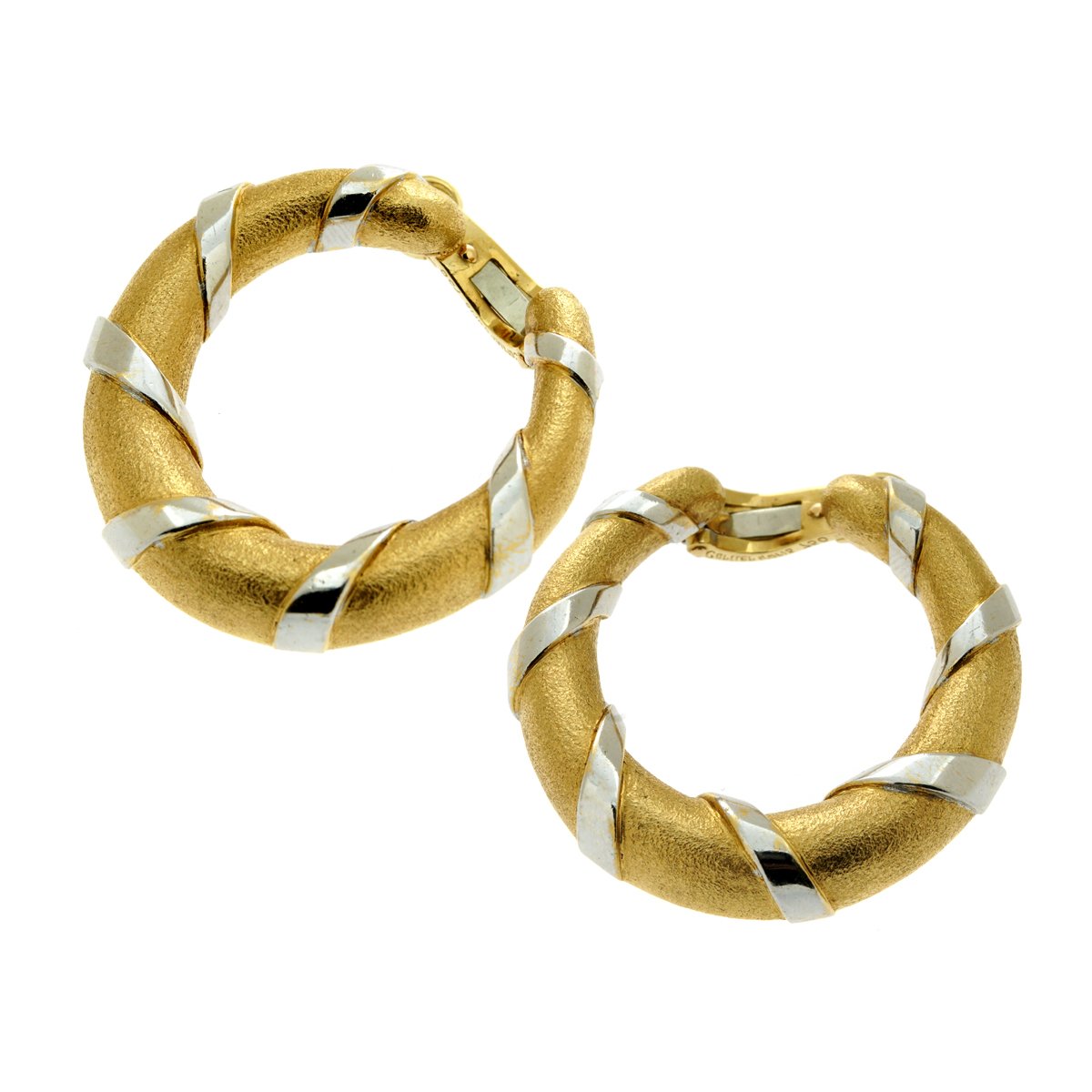 Carthttier Paris 18k Yellow & Yellow Gold Hoop Earrings