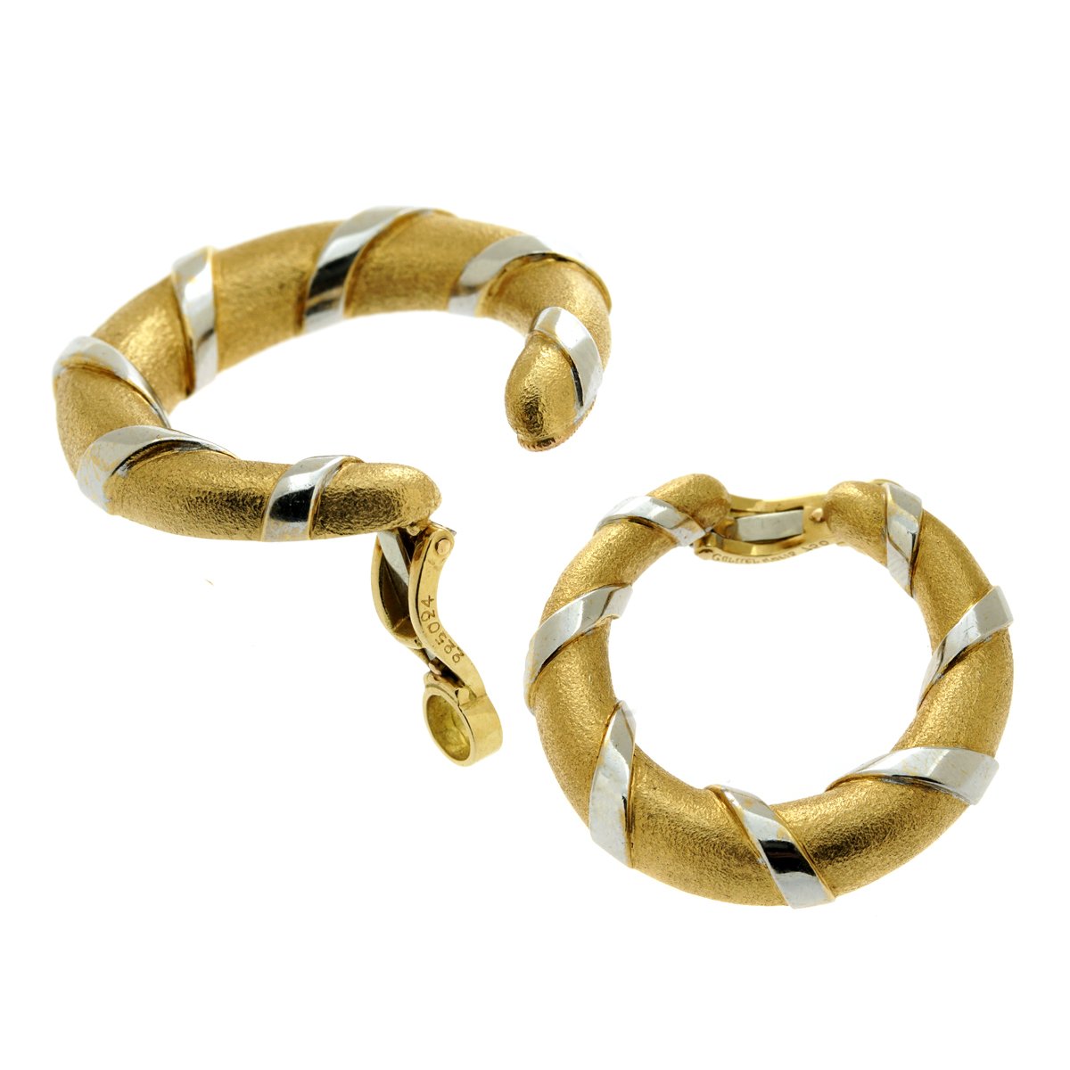 Carthttier Paris 18k Yellow & Yellow Gold Hoop Earrings