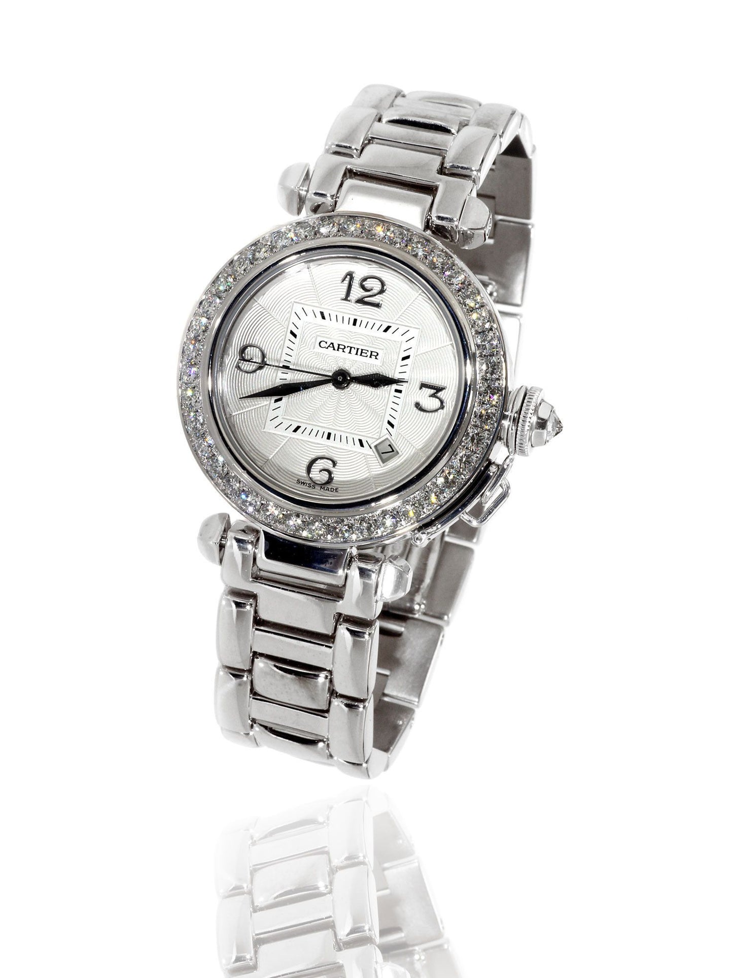 Carthttier Pasha Diamond Watch in 18k White Gold WJ1116M9