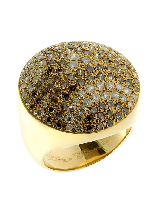Carthttier Pave Fancy Diamond Gold Ring