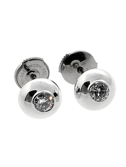 Carthttier Perles de Diamants Diamond Stud Earrings in White Gold