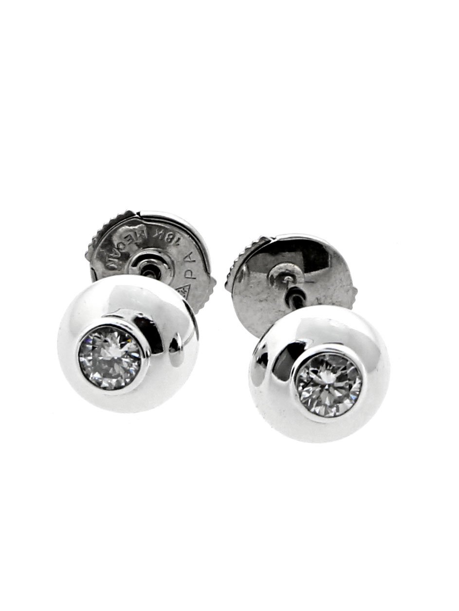 Carthttier Perles de Diamants Diamond Stud Earrings in White Gold
