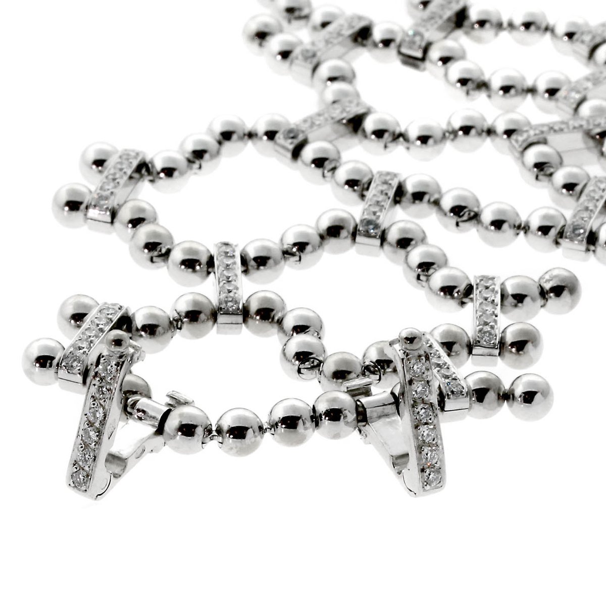 Carthttier Perles de Diamants Diamond White Gold Bracelet