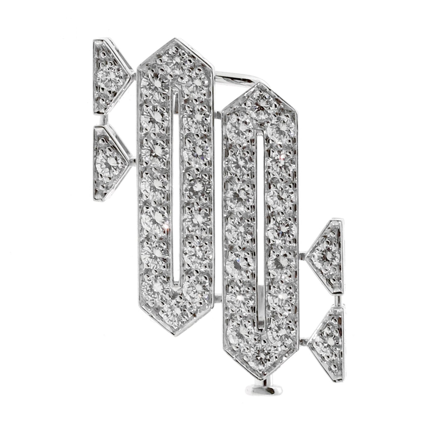 Carthttier Platinum Diamond Brooch Necklace