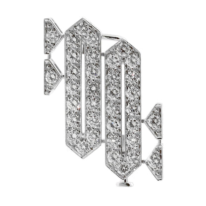 Carthttier Platinum Diamond Brooch Necklace