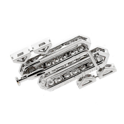 Carthttier Platinum Diamond Brooch Necklace