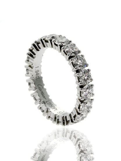 Carthttier Platinum Diamond Eternity Wedding Band Ring 1.94Ct Sz 51
