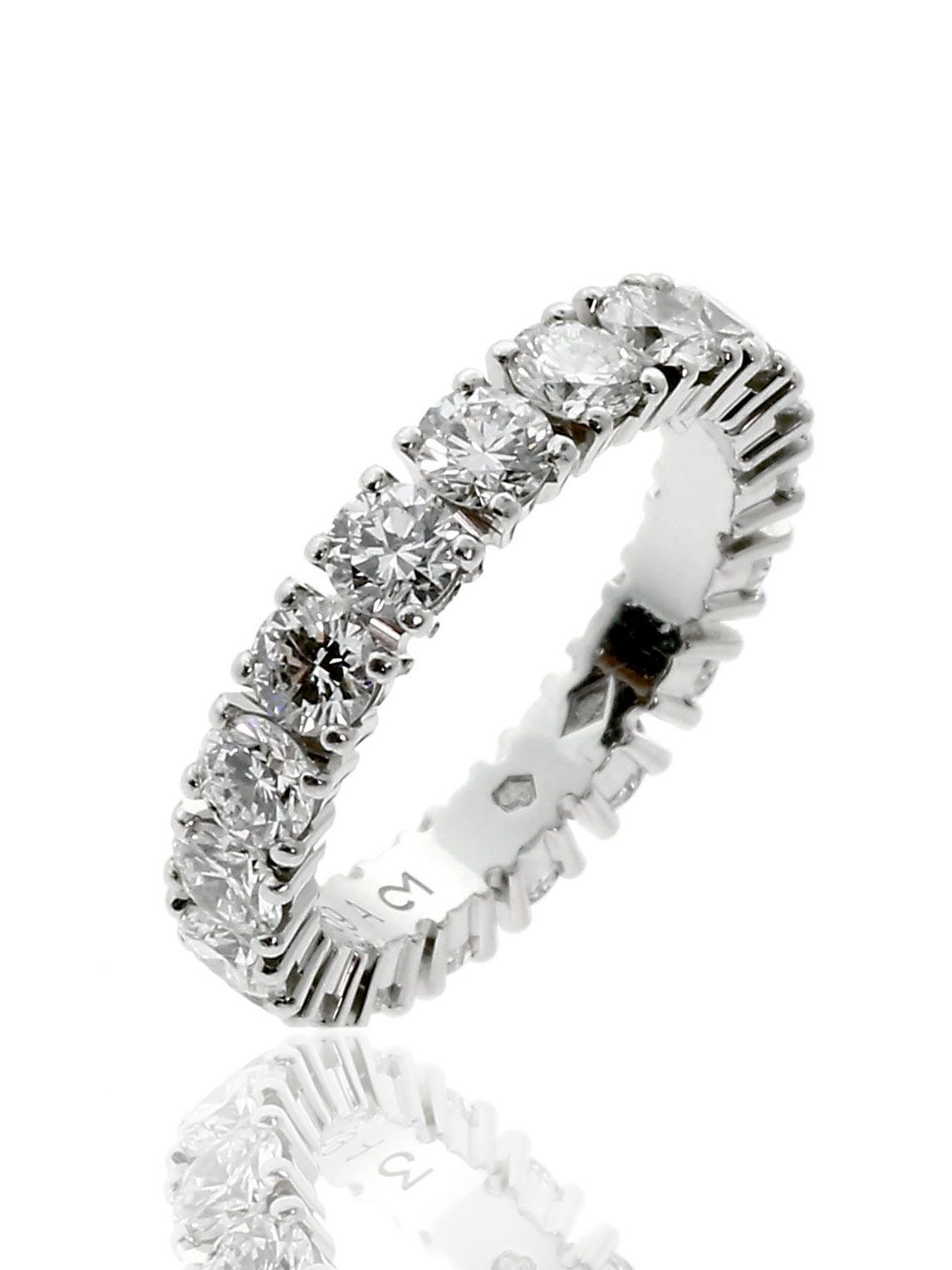 Carthttier Platinum Diamond Eternity Wedding Band Ring 1.94Ct Sz 51