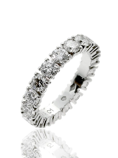 Carthttier Platinum Diamond Eternity Wedding Band Ring 1.94Ct Sz 51