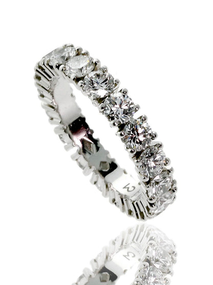 Carthttier Platinum Diamond Eternity Wedding Band Ring 1.94Ct Sz 51