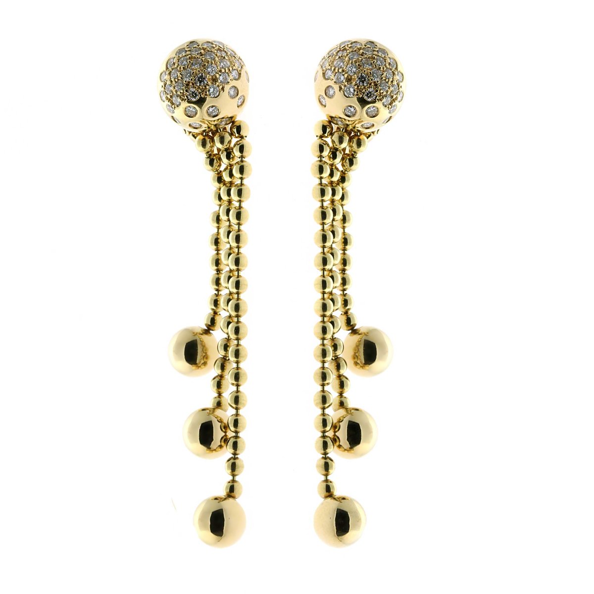 Carthttier Pluie de Diamants Diamond Gold Earrings