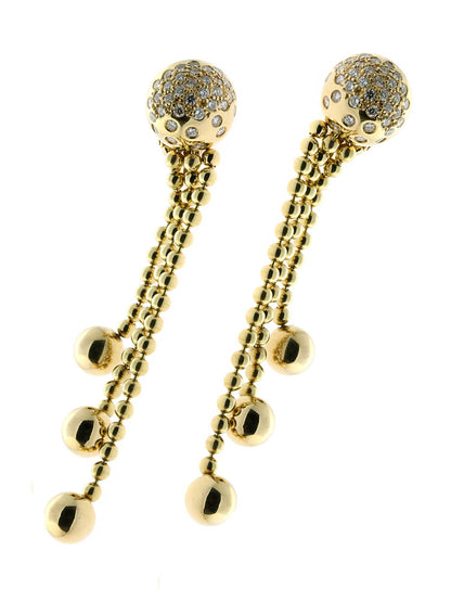 Carthttier Pluie de Diamants Earrings in Yellow Gold