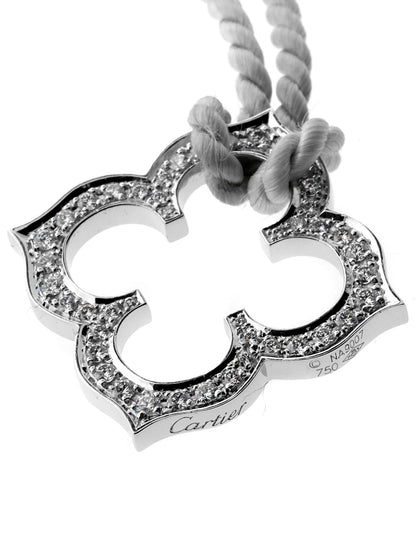 Carthttier Quatrefoil Diamond White Gold Necklace