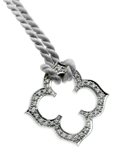Carthttier Quatrefoil Diamond White Gold Necklace