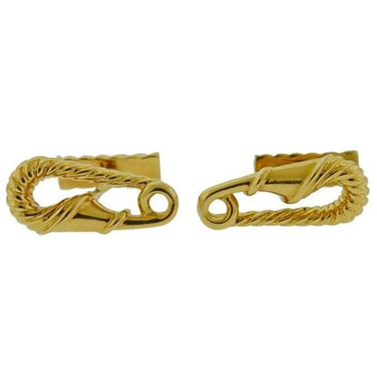 Carthttier Safety Pin 18k Yellow Gold Cufflinks