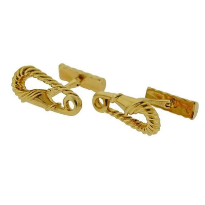 Carthttier Safety Pin 18k Yellow Gold Cufflinks