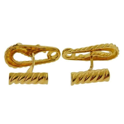 Carthttier Safety Pin 18k Yellow Gold Cufflinks