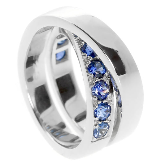Carthttier Sapphire Bypass White Gold Ring