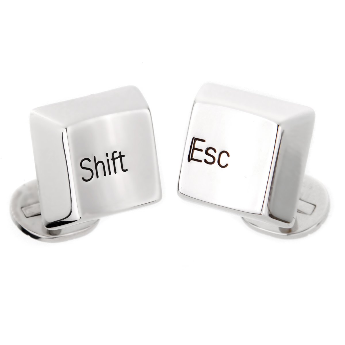 Carthttier Shift Escape Keyboard Keys 18k White Gold Cufflinks