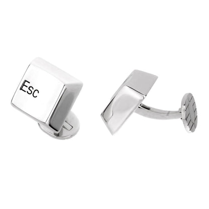 Carthttier Shift Escape Keyboard Keys 18k White Gold Cufflinks