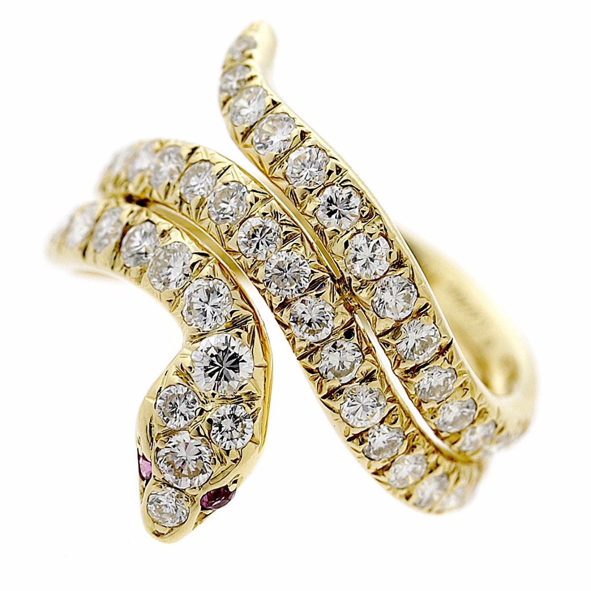 Carthttier Snake Diamond Gold Ring
