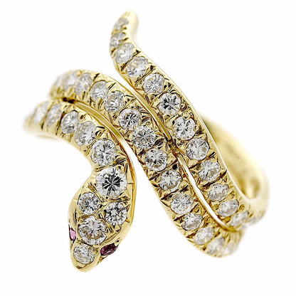 Carthttier Snake Diamond Gold Ring