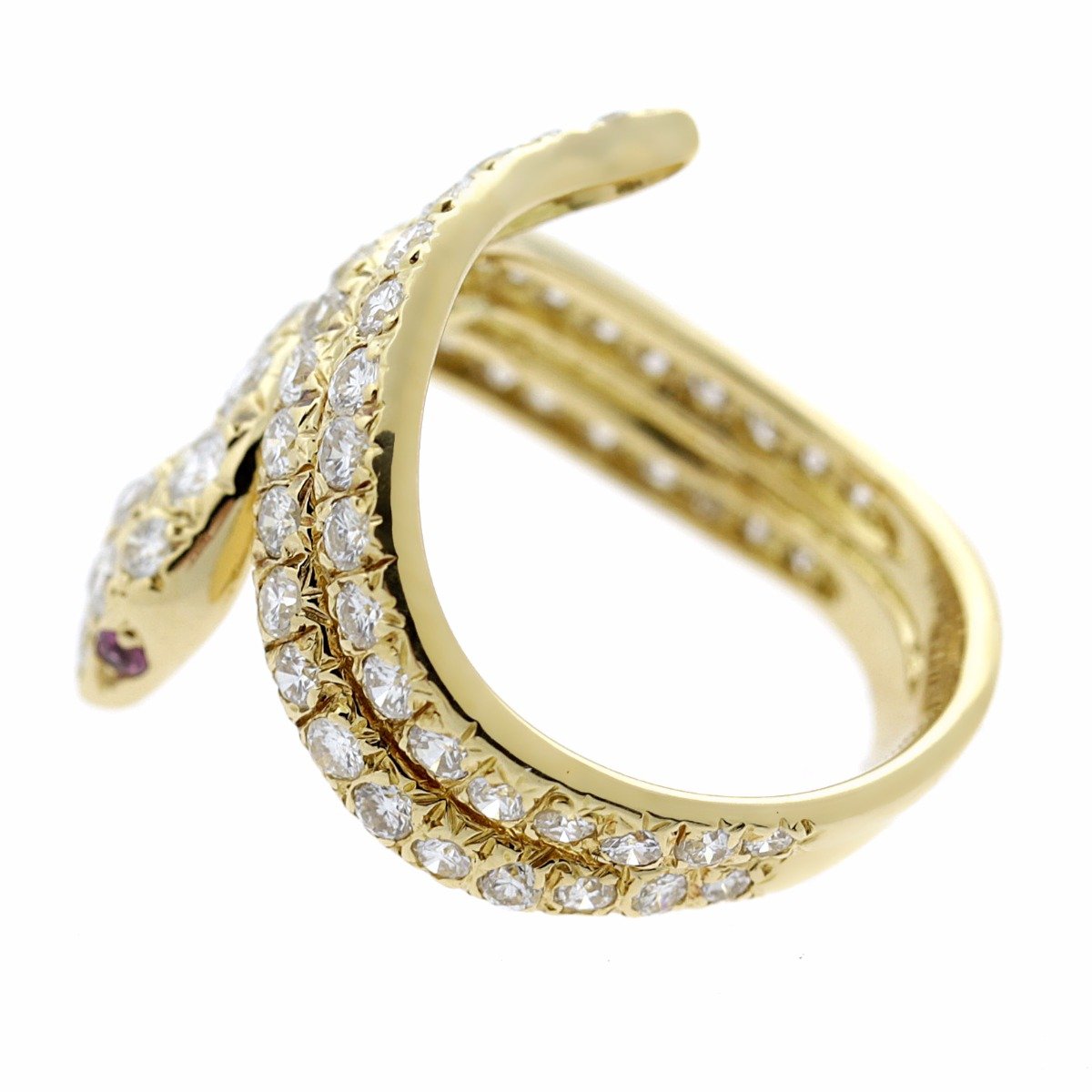 Carthttier Snake Diamond Gold Ring