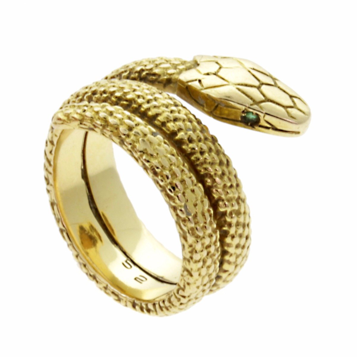 Carthttier Snake Emerald Gold Ring