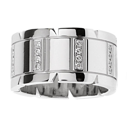 Carthttier Tank Francaise Diamond Ring in 18k White Gold B4054700