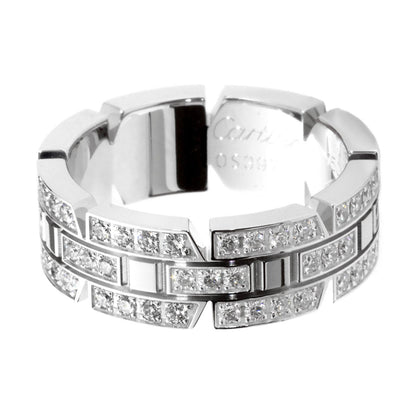 Carthttier Tank Francaise Diamond White Gold Ring
