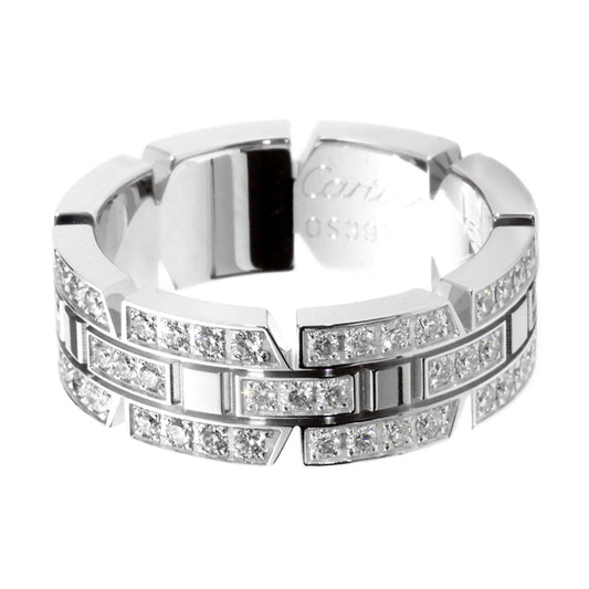 Carthttier Tank Francaise Diamond White Gold Ring