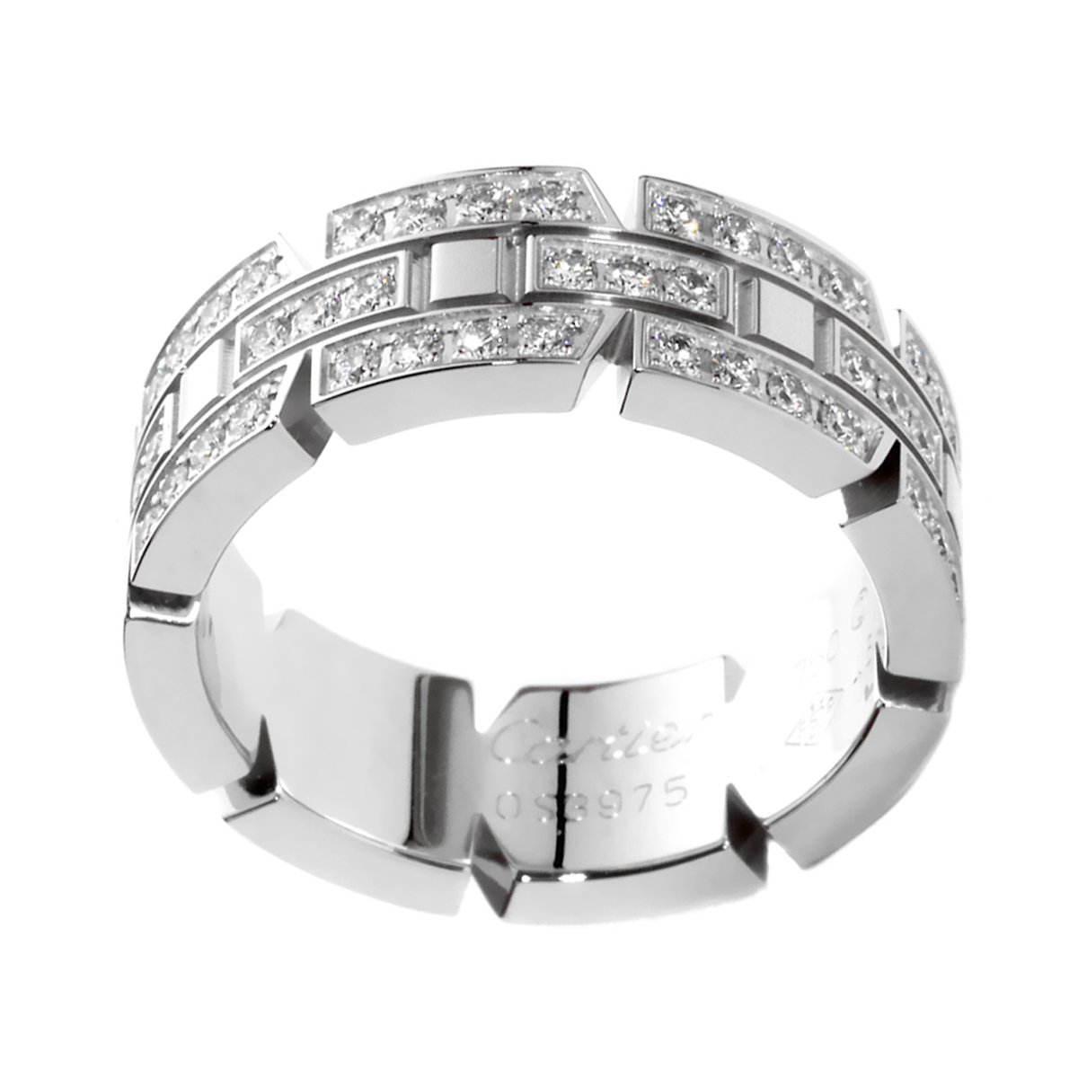 Carthttier Tank Francaise Diamond White Gold Ring