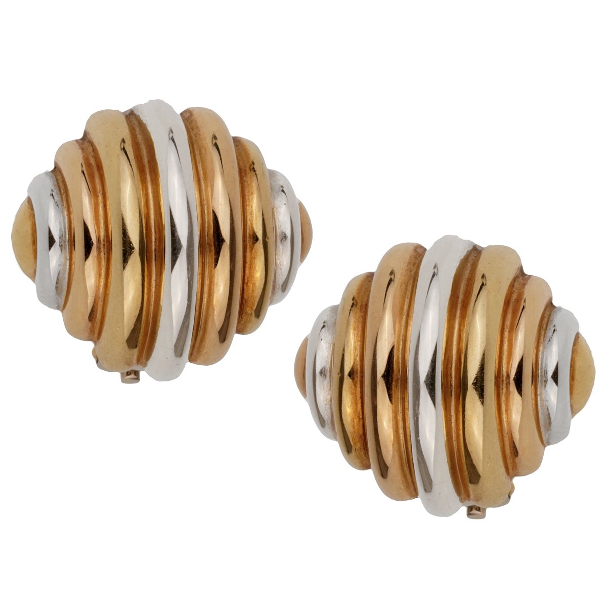 Carthttier Trinity Clip On 18k Gold Earrings