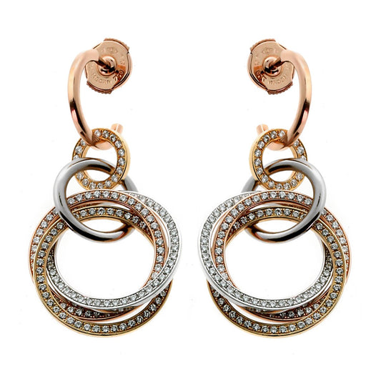 Carthttier Trinity Crash Diamond Gold Earrings